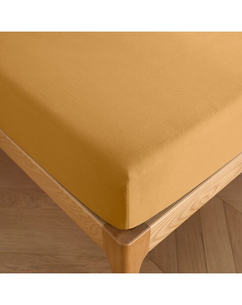Drap housse 100% Coton bonnet 30 cm miel