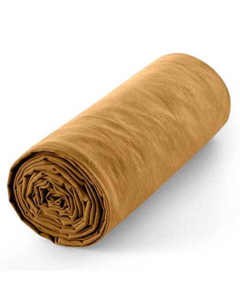 Drap housse 100% Coton bonnet 30 cm miel