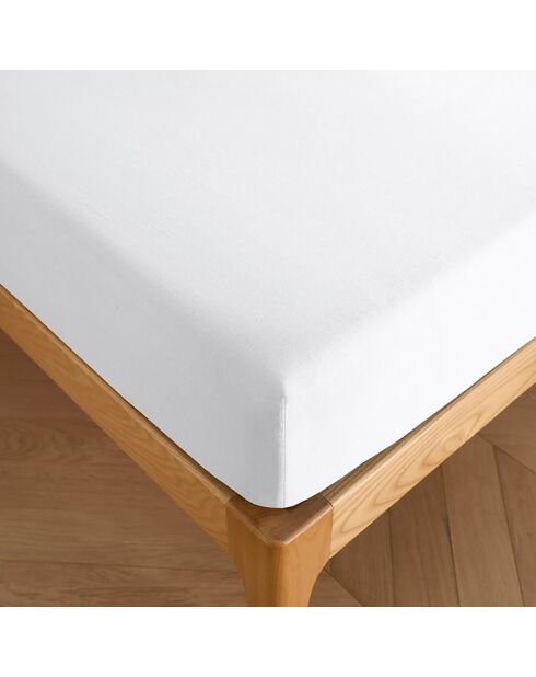 Spannbetttuch aus 100% Baumwolle, Schneehut, 30 cm