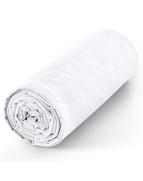 Spannbetttuch aus 100% Baumwolle, Schneehut, 30 cm