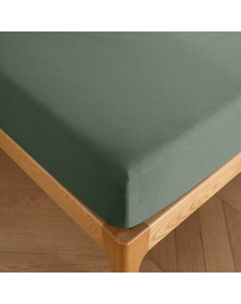Drap housse 100% Coton bonnet 30 cm romarin