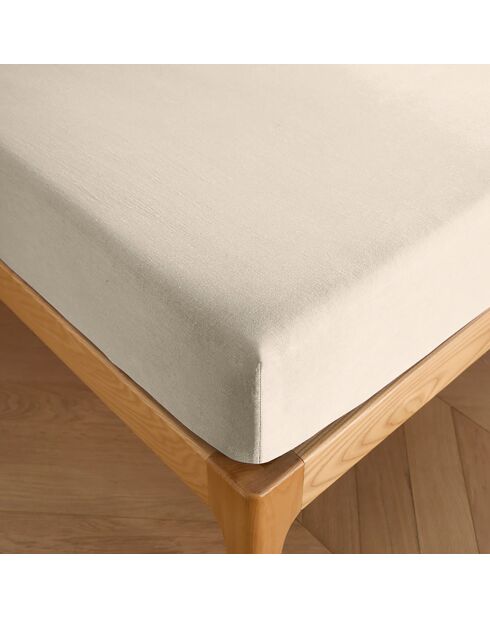Drap housse 100% Coton bonnet 30 cm sable