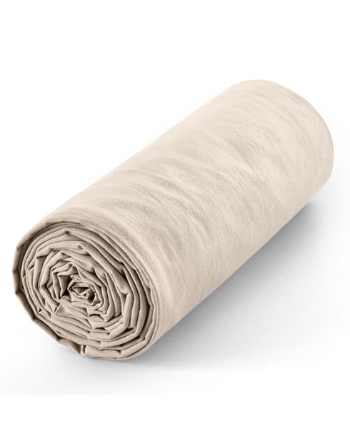 Drap housse 100% Coton bonnet 30 cm sable