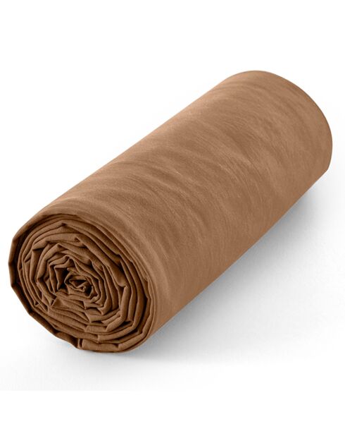 Drap housse 100% Coton bonnet 30 cm taupe
