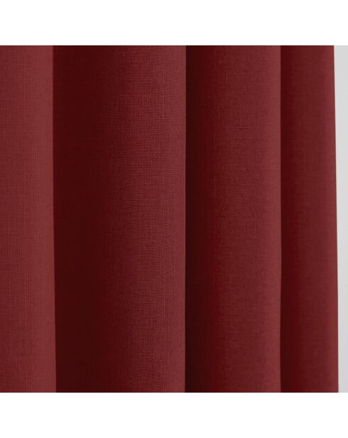 Paire de Rideaux à oeillets Effet Lin Moonlight cerise