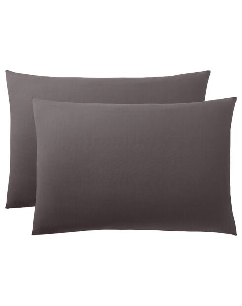 Taie d'oreiller 100% Coton ardoise