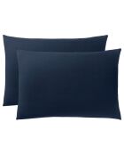 Taie d'oreiller 100% Coton bleu nuit