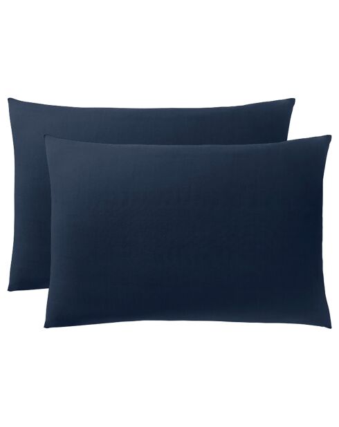 Taie d'oreiller 100% Coton bleu nuit