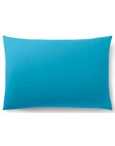 Taie d'oreiller 100% Coton cyan