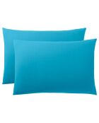 Taie d'oreiller 100% Coton cyan