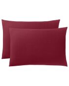 Taie d'oreiller 100% Coton grenat
