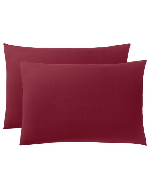 Taie d'oreiller 100% Coton grenat