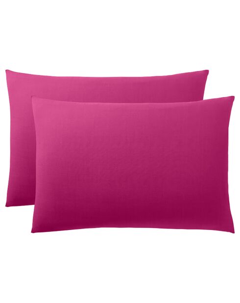 Taie d'oreiller 100% Coton magenta
