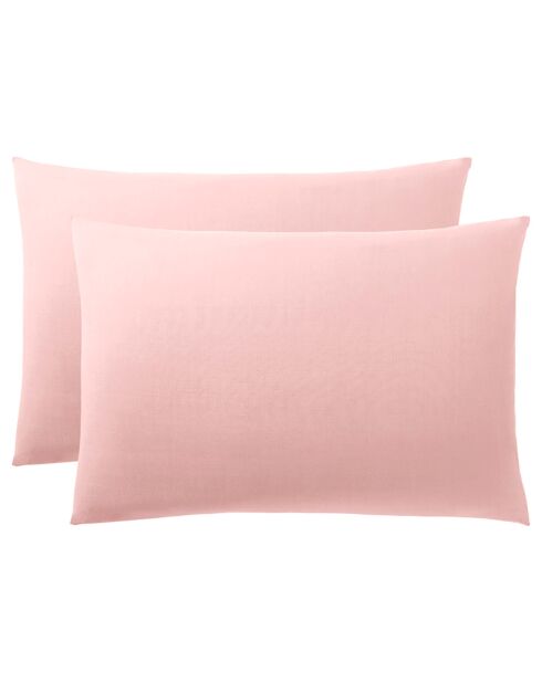 Taie d'oreiller 100% Coton rose dragee
