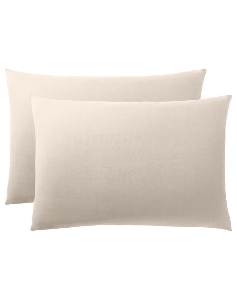 Taie d'oreiller 100% Coton sable