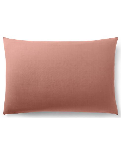 Taie d'oreiller 100% Coton vieux rose