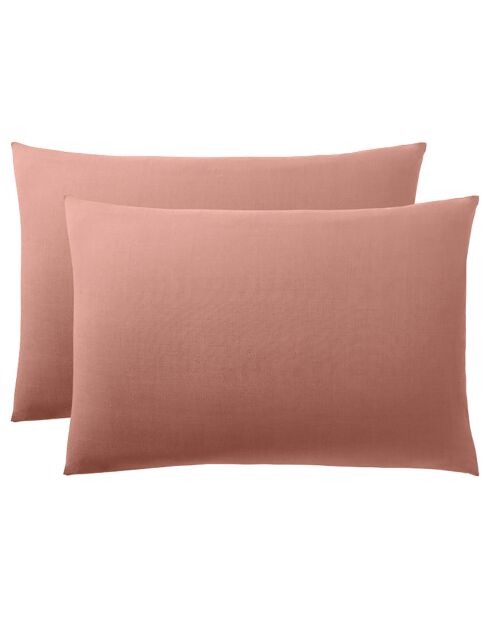 Taie d'oreiller 100% Coton vieux rose