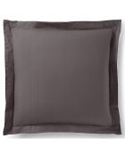 Taie d'oreiller Volant plat 100% coton ardoise