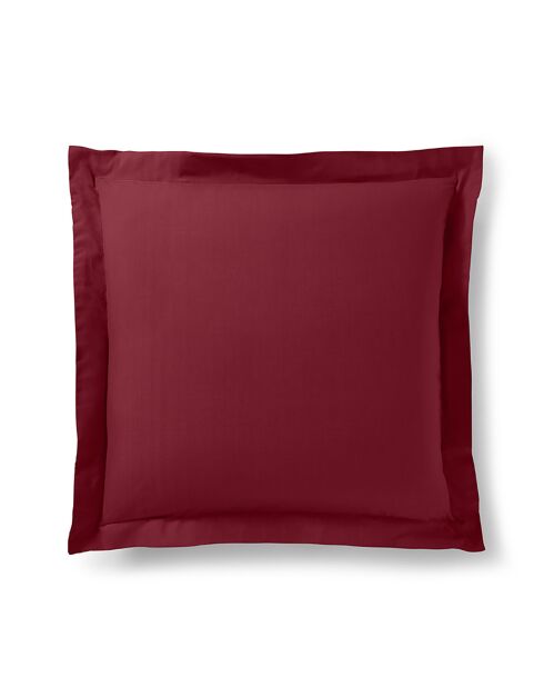 Taie d'oreiller Volant plat 100% coton grenat