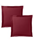 Taie d'oreiller Volant plat 100% coton grenat