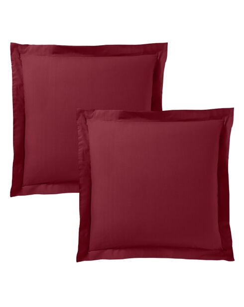 Federa piatta Volant 100% cotone granato