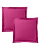 Taie d'oreiller Volant plat 100% coton magenta