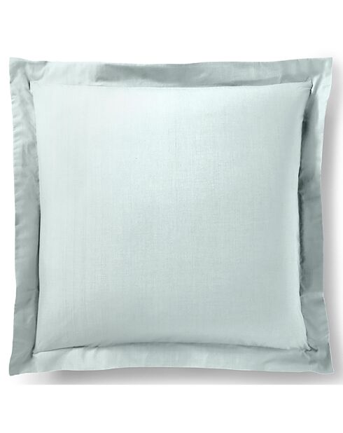 Taie d'oreiller Volant plat 100% coton menthe