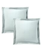 Taie d'oreiller Volant plat 100% coton menthe