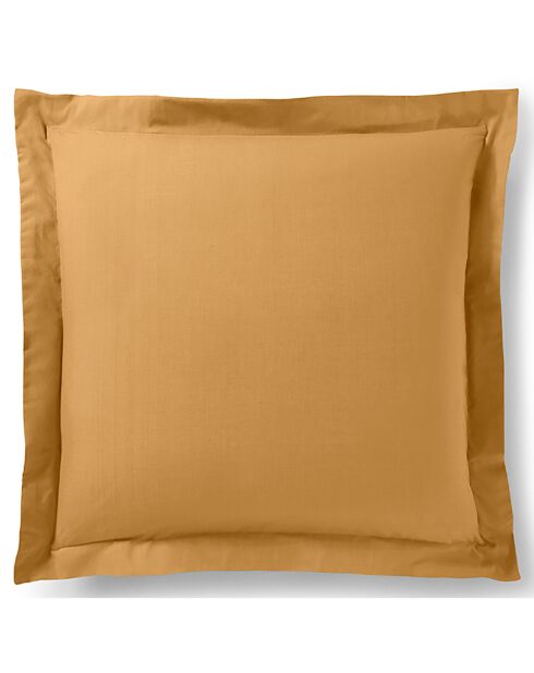 Taie d'oreiller Volant plat 100% coton miel