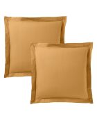 Taie d'oreiller Volant plat 100% coton miel