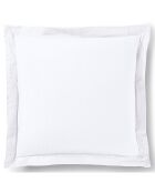 Taie d'oreiller Volant plat 100% coton neige