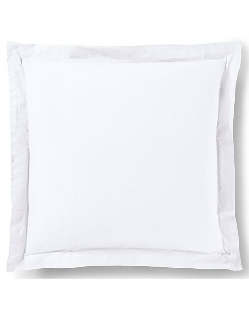 Funda de almohada plana Volant, 100% algodón, nieve