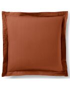 Taie d'oreiller Volant plat 100% coton paprika