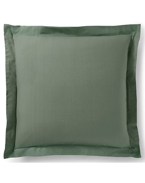 Taie d'oreiller Volant plat 100% coton romarin