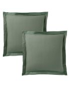 Taie d'oreiller Volant plat 100% coton romarin