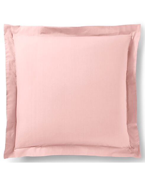Taie d'oreiller Volant plat 100% coton rose dragee
