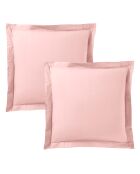 Taie d'oreiller Volant plat 100% coton rose dragee