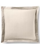 Taie d'oreiller Volant plat 100% coton sable
