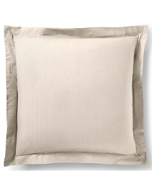 Taie d'oreiller Volant plat 100% coton sable