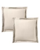 Taie d'oreiller Volant plat 100% coton sable