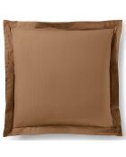 Taie d'oreiller Volant plat 100% coton taupe