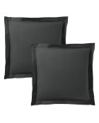 Taie d'oreiller Volant plat 100% coton truffe