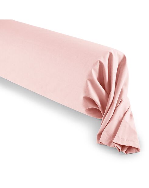 Taie de Traversin 100% coton rose dragee