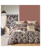 Parure housse de couette imprimée en percale de coton abstract waves