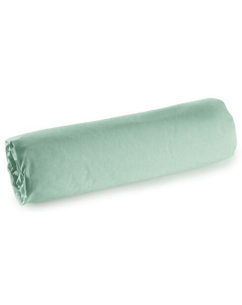 Drap housse en percale de coton bonnet 30 cm celadon