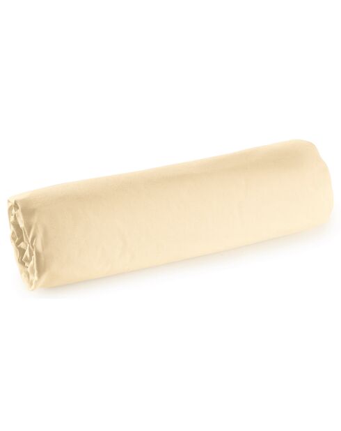 Drap housse en percale de coton bonnet 30 cm ivoire