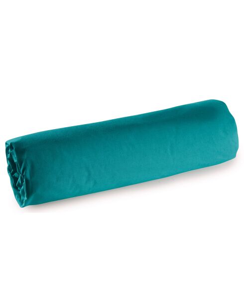 Drap housse en percale de coton bonnet 30 cm paon