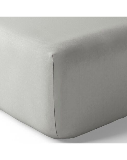 Drap housse en percale de coton bonnet 30 cm perle