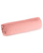 Drap housse en percale de coton bonnet 30 cm rose poudré
