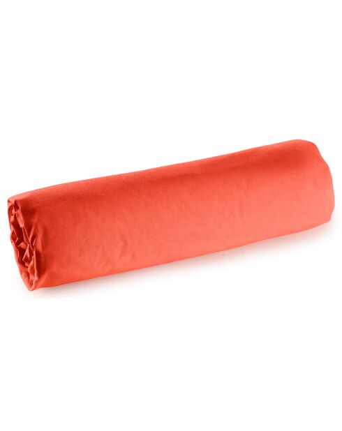 Drap housse en percale de coton bonnet 30 cm terracotta
